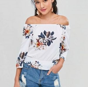 2/$8: Off-The-Shoulder Floral Top